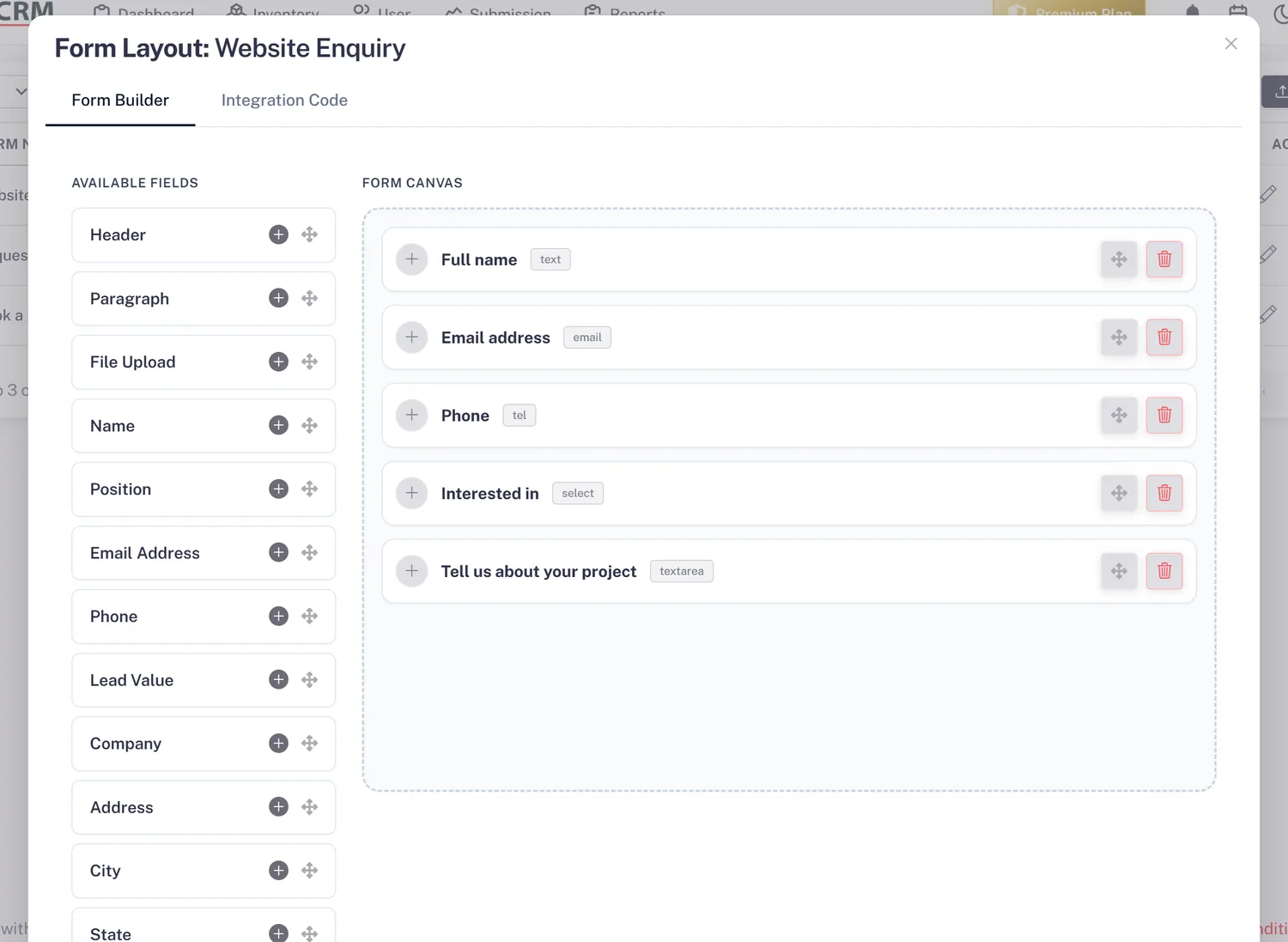 Alive CRM form builder for capturing website and landing page leads