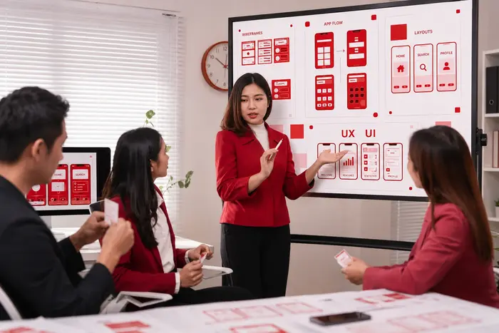 Mobile app UI UX design with modern user interface and user experience